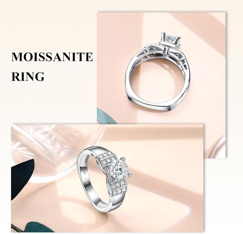 Moissanite Engagement Ring, Heart Solitaire Ring, Sterling Silver Radiant Cut Created Diamond Promise Ring in Heart/Pear/Princess/Round Shape, Size 6-10 in Kuwait