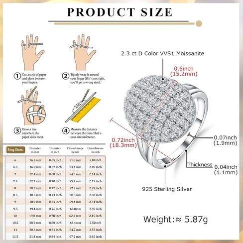 Moissanite Engagement Ring, Heart Solitaire Ring, Sterling Silver Radiant Cut Created Diamond Promise Ring in Heart/Pear/Princess/Round Shape, Size 6-10 in Kuwait