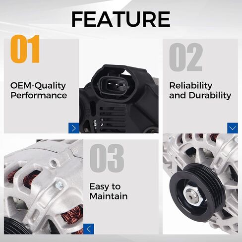 POROD ANDLINATOR 12V 90A FIT for 2007-2012 HYUNDAI ELANTRA ، 2010-2011 KIA Soul ، 2007-2009 KIA Spectra ، KIA Spectra5 ، CW 4-Grove Pulley 2.0L L4 استبدال#3730023650 in Saudi Arabia