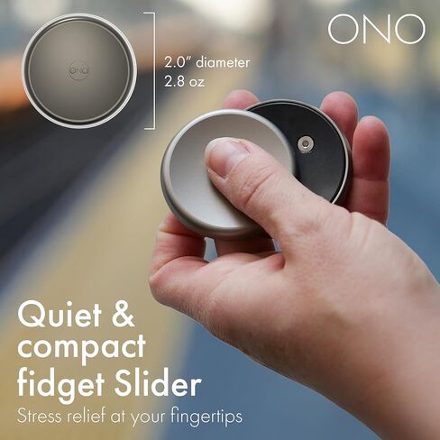 Ono Slider - لعبة تململ باليد للبالغين | المساعدة في تخفيف التوتر والقلق والتوتر | يعزز التركيز ، وضوح | تصميم مضغوط ، محمول | التيتانيوم الطبيعي in Kuwait