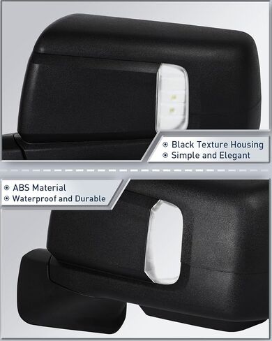 ECCPP Towing Mirrors Compatible With 1988-1998 For Chevrolet For C/K Pickup For Suburban With Left Right Side With Power Heated Turn Signal Light Clearance light Back up lamp Black Texture in Saudi Arabia