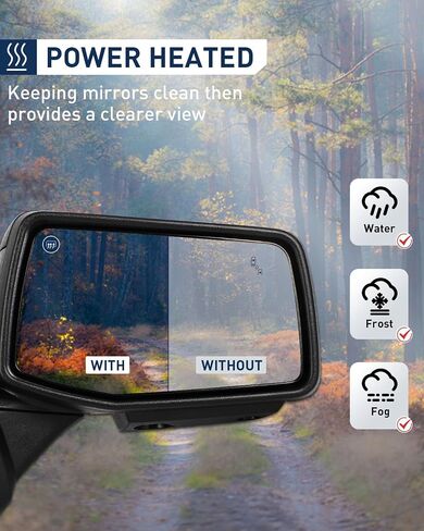 ECCPP Towing Mirrors Compatible With 1988-1998 For Chevrolet For C/K Pickup For Suburban With Left Right Side With Power Heated Turn Signal Light Clearance light Back up lamp Black Texture in Saudi Arabia