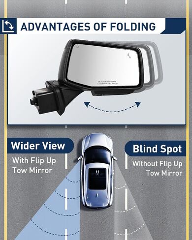 ECCPP Towing Mirrors Compatible With 1988-1998 For Chevrolet For C/K Pickup For Suburban With Left Right Side With Power Heated Turn Signal Light Clearance light Back up lamp Black Texture in Saudi Arabia