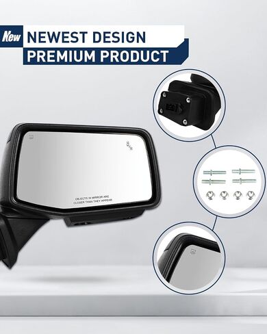 ECCPP Towing Mirrors Compatible With 1988-1998 For Chevrolet For C/K Pickup For Suburban With Left Right Side With Power Heated Turn Signal Light Clearance light Back up lamp Black Texture in Saudi Arabia