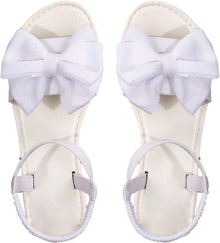 GORGLITTER Women's Bow Flat Sandals Open Toe Ankle Strap Summer Dressy Vacation Flats Sandal in Saudi Arabia