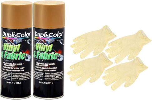 Dupli-Color Mediium Beige High Performance Vinyl and Fabric Spray (11 oz) Bundle with Latex Gloves (6 Items) in Saudi Arabia