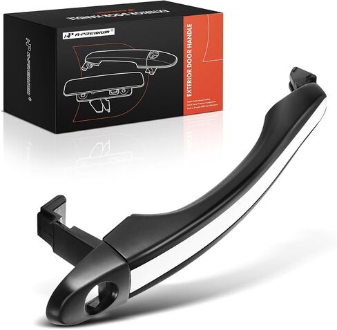 A-Premium Front Driver or Passenger Side Exterior Door Handle with Keyhole Compatible with Hyundai Azera 2006-2011, Primed Black with Chrome Insert, Replace# 82652-3L000 in Saudi Arabia