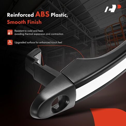 A-Premium Front Driver or Passenger Side Exterior Door Handle with Keyhole Compatible with Hyundai Azera 2006-2011, Primed Black with Chrome Insert, Replace# 82652-3L000 in Saudi Arabia
