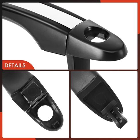 A-Premium Front Driver or Passenger Side Exterior Door Handle with Keyhole Compatible with Hyundai Azera 2006-2011, Primed Black with Chrome Insert, Replace# 82652-3L000 in Saudi Arabia