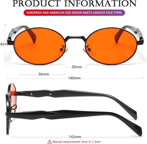 AIEYEZO Retro Oval Sunglasses for Women Men Trendy Fashion Round Sun Glasses Oval Metal Framed Shades in Kuwait