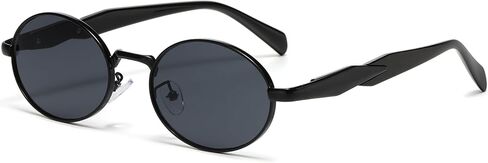 AIEYEZO Retro Oval Sunglasses for Women Men Trendy Fashion Round Sun Glasses Oval Metal Framed Shades in Kuwait