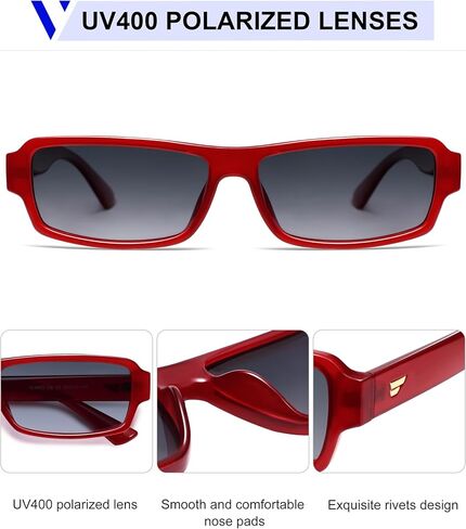 VANLINKER Retro Rectangle Polarized Sunglasses for Women Men Vintage 90s Small Trendy 2025 Sunnies VL9852 in Saudi Arabia