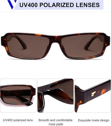 VANLINKER Retro Rectangle Polarized Sunglasses for Women Men Vintage 90s Small Trendy 2025 Sunnies VL9852 in Saudi Arabia