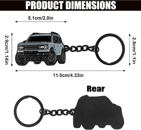 TECTICO For 2024 Bronco Sport Keychain Accessories, Fob Cover, Keyring, Compatible with Ford Bronco 2021 2022 2023 in Kuwait