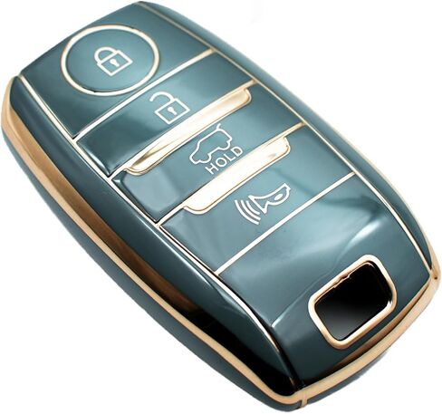 تغطية Foyoun Key Fob متوافقة مع Kia Forte Koup Niro Optima Rio Sorento Soul Sportage Smart 4 Buttons TPU الإكسسوارات حماية Case Key Keyless Key بدون مفتاح ، والأزرق الرمادي ، وليس لـ Flip Key in Kuwait