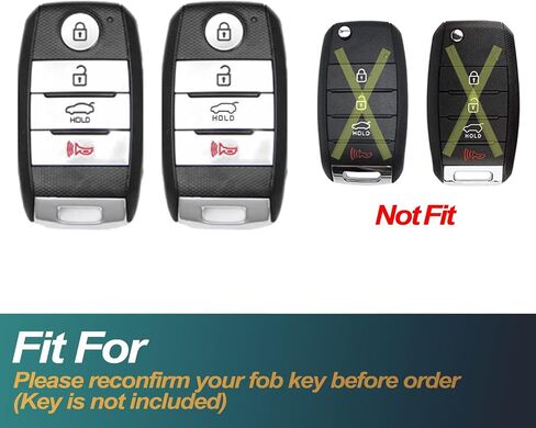تغطية Foyoun Key Fob متوافقة مع Kia Forte Koup Niro Optima Rio Sorento Soul Sportage Smart 4 Buttons TPU الإكسسوارات حماية Case Key Keyless Key بدون مفتاح ، والأزرق الرمادي ، وليس لـ Flip Key in Kuwait