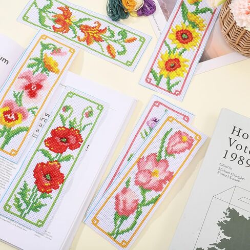 Origach 6 PCS Cross Stitch Stitch Kit للمبتدئين مع دعم Love Love Legres Batshroom Plants DIY مجموعة مرجعية مرجعية للتطريز للمبتدئين عشاق الكبار in Kuwait