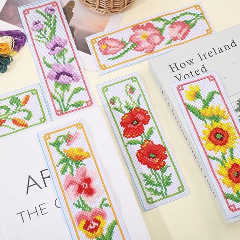 Origach 6 PCS Cross Stitch Stitch Kit للمبتدئين مع دعم Love Love Legres Batshroom Plants DIY مجموعة مرجعية مرجعية للتطريز للمبتدئين عشاق الكبار in Kuwait