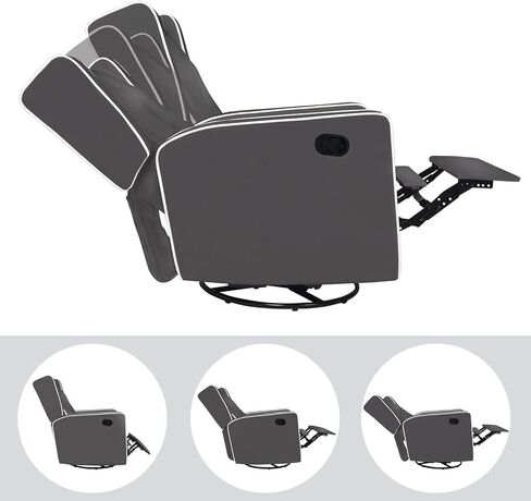 تخفيف آلام العضلات باستخدام طائرة شراعية للحضانة، كرسي هزاز منجد للرضاعة الطبيعية مع حركة دوارة 360 درجة، وسائد ناعمة للرضاعة والترابط، كرسي استلقاء - رمادي in Kuwait