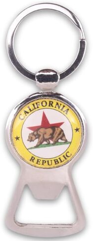 California Republic Keychain Metal Key Ring Bottle Opener with State Flag Graphic in Saudi Arabia