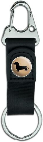 Dachshund Wiener Dog Keychain with Leather Fabric Belt Clip-On Carabiner in Saudi Arabia