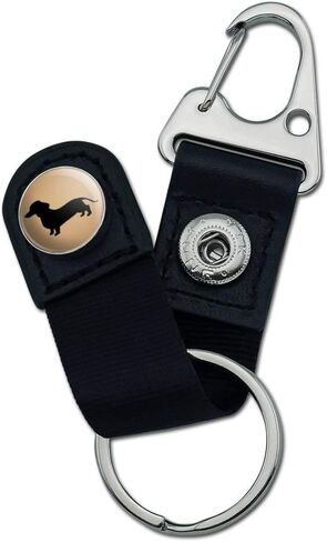 Dachshund Wiener Dog Keychain with Leather Fabric Belt Clip-On Carabiner in Saudi Arabia