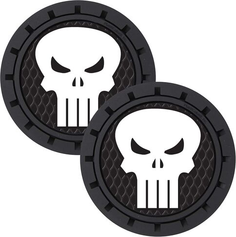 البلاستيكولور 000657R01 Marvel Punisher Auto Car Truck Cust Custer Coaster 2-Pack ، Black in Saudi Arabia