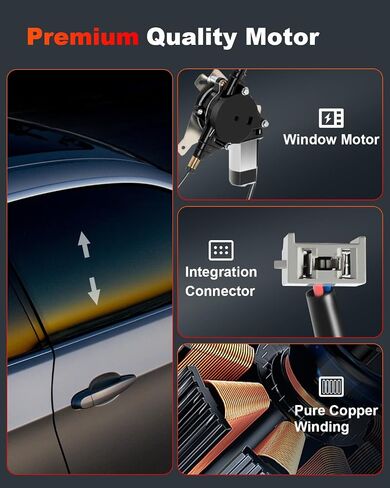 cciyu Power Window Regulator Replacement for 1992-2011 for Ford for Crown Victoria,1992-2011 for Mercury Grand Marquis,2003-2004 for Mercury Marauder With Motor Assembly Rear Left Drivers Side in Saudi Arabia