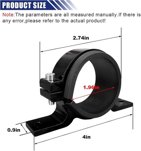 60mm Fuel Filter Mounting Bracket, Aluminum Alloy Fuel Pump Clamp Holder, Universal Car Oil/Fuel/Gas Pump Mounting Bracket (Black, 60MM) in Saudi Arabia