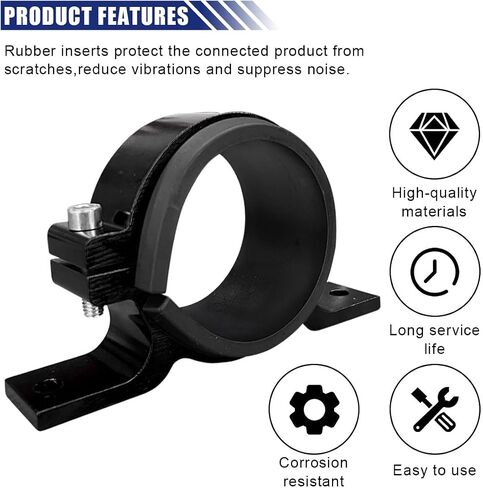 60mm Fuel Filter Mounting Bracket, Aluminum Alloy Fuel Pump Clamp Holder, Universal Car Oil/Fuel/Gas Pump Mounting Bracket (Black, 60MM) in Saudi Arabia