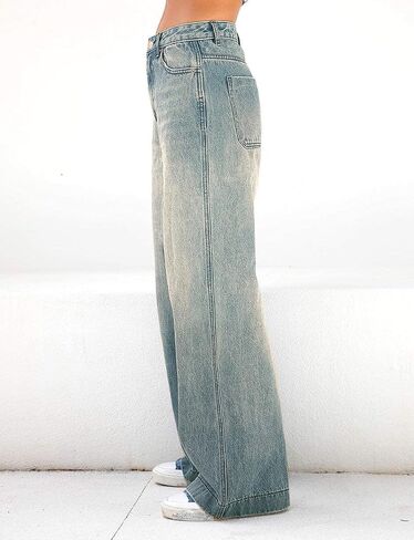 EMMIOL Women's 2025 Wide Leg Jeans Distress Mid Waist Denim Pants Vintage Y2K Trousers in Saudi Arabia