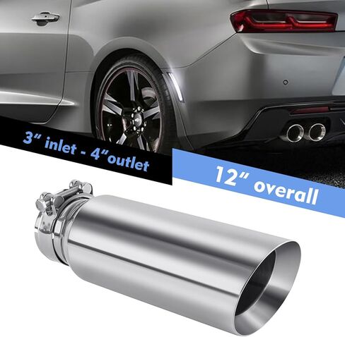 2.5 إلى 4 بوصة طرف العادم 2.5 "مدخل إلى 4" نصائح العادم مخرج 12 "طرف كاتم الصوت 304 من الفولاذ المقاوم للصدأ تلميح العادم نصيحة العادم مزدوجة جدار مائل مصقول على (شظية) in Kuwait