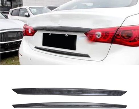 ألياف الكربون الحقيقية جذع الباب الخلفي تغطية زخرفية تغطية زخرفية لـ Infiniti Q50 2014-2017 إكسسوارات خارجية للسيارة in Saudi Arabia