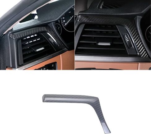 LHD RHD Real Carbon Fiber Car Interior Driver Side Air Conditioning Air Outlet Vent Cover for BMW 3 4 Series F30 F32 2013-2019(Black-LHD) in Saudi Arabia