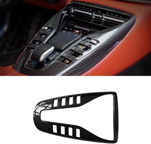 1pc Interior Accessory Real Dry Carbon Center Console Cover Gear Frame Panel Trim for Mercedes AMG GT53 GT43 GT63 2020-2023 in Saudi Arabia