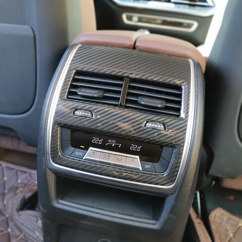 Real Dry Carbon Fiber Interior Rear Air Conditioner Vent Panel Air Outlet Cover for BMW X5 G05 2019up in Saudi Arabia