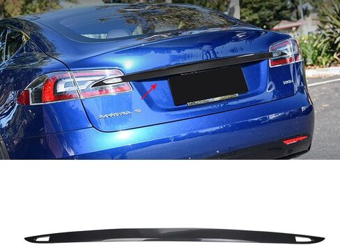 Car Accessories Real Carbon Fiber Rear Trunk Trim Tailgate Garnish Lid Cover for Tesla Model S 2017-2019 in Saudi Arabia