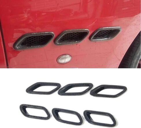 6pcs تغطية تنفيس الهواء من ألياف الكربون الحقيقية من أجل Maserati GT Gran Turismo 2008-2020 in Saudi Arabia