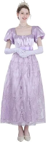 Nuoqi Regency Dress for Women Empire Waist Regency Era Costume Victorian Tea Party Gown in Saudi Arabia