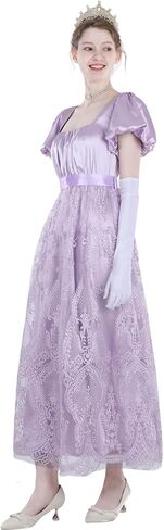 Nuoqi Regency Dress for Women Empire Waist Regency Era Costume Victorian Tea Party Gown in Saudi Arabia