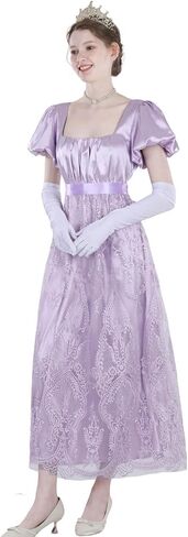 Nuoqi Regency Dress for Women Empire Waist Regency Era Costume Victorian Tea Party Gown in Saudi Arabia