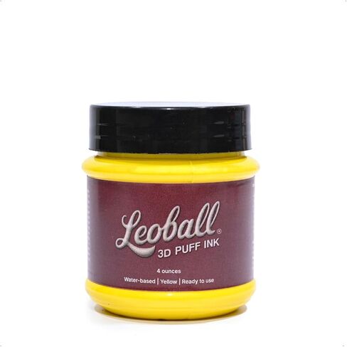 Leoball® 3D Puff Ink Ready to USE for Puffed/Embossed/Raised Prints – Fabric Water-Based Screen Printing Ink for T-Shirt and Silkscreen Printmaking, 4 Ounce jar (Black) in Saudi Arabia