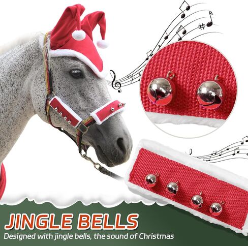 Fleece Horse Wraps for Christmas Equestrian Red Santa Equestrian Decoration Holiday 4Pieces in Saudi Arabia