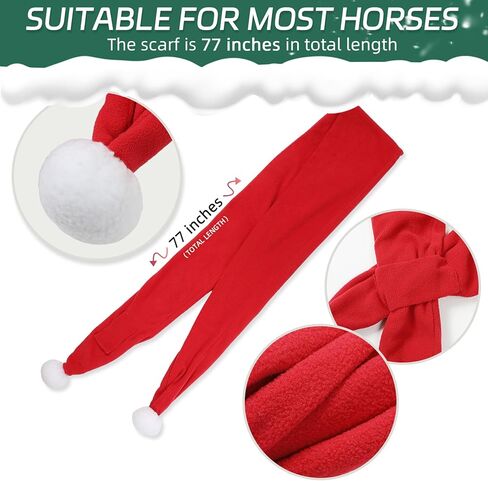 Fleece Horse Wraps for Christmas Equestrian Red Santa Equestrian Decoration Holiday 4Pieces in Saudi Arabia