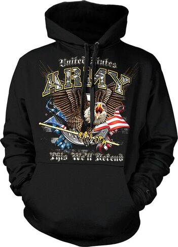 Lucky Ride Us Army Hoodies هذا سوف ندافع عن النسر مع قميص من النوع الثقيل in Saudi Arabia