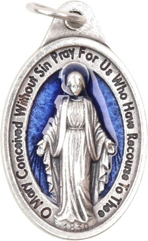 Needzo Blue Miraculous Medal Pendants, Catholic Jewelry Charm, Religious Gifts, 1 Inch (Pack of 2) in Saudi Arabia