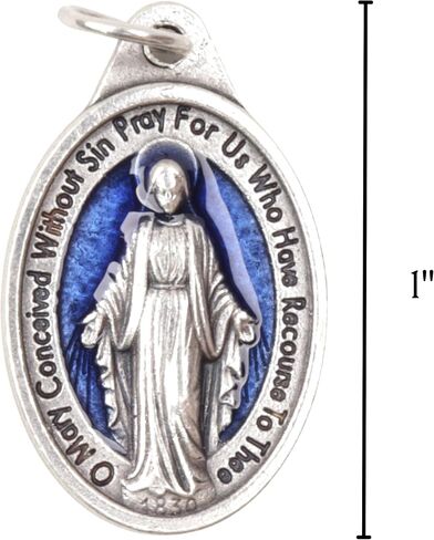 Needzo Blue Miraculous Medal Pendants, Catholic Jewelry Charm, Religious Gifts, 1 Inch (Pack of 2) in Saudi Arabia