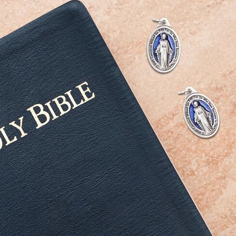 Needzo Blue Miraculous Medal Pendants, Catholic Jewelry Charm, Religious Gifts, 1 Inch (Pack of 2) in Saudi Arabia