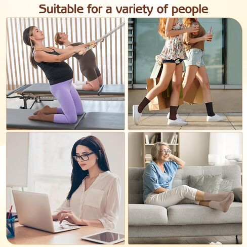 Jspupifip 6 Pairs Pilates Socks with Grips for Women Non Slip Grip Yoga Socks Grippy Crew Sock for Barre Ballet Barefoot Workout Hospital in Saudi Arabia