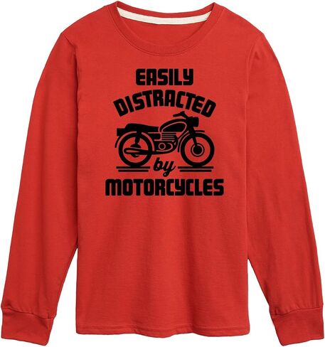 Instant Message - Easily Distracted by Motorcycles - Toddler & Youth Long Sleeve Graphic T-Shirt in Saudi Arabia